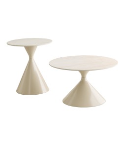PIETRA COFFEE TABLE SET 2ΤΕΜ CREAM CREAM 70x70x40cm