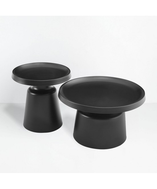 BOBBY COFFEE TABLE SET 2ΤΕΜ ΜΑΥΡΟ ΜΑΤ 70x70x42cm BOBBY COFFEE TABLE SET 2ΤΕΜ ΜΑΥΡΟ ΜΑΤ 70x70x42cm