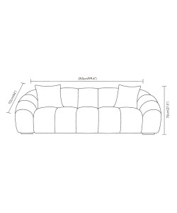 BOSSANOVA ΚΑΝΑΠΕΣ 3ΘΕΣΙΟΣ OFF WHITE 253x112x70cm