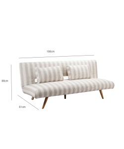 LA SPEZIA ΚΑΝΑΠΕΣ ΚΡΕΒΑΤΙ 3ΘΕΣΙΟΣ OFF WHITE BEIGE 188x81x88cm