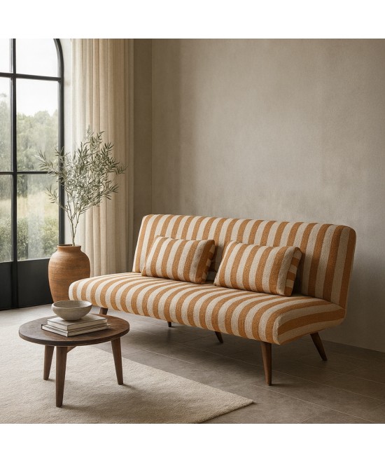 LA SPEZIA ΚΑΝΑΠΕΣ ΚΡΕΒΑΤΙ 3ΘΕΣΙΟΣ OFF WHITE TERRACOTTA 188x81x88cm