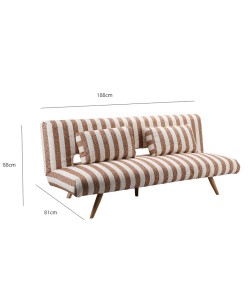 LA SPEZIA ΚΑΝΑΠΕΣ ΚΡΕΒΑΤΙ 3ΘΕΣΙΟΣ OFF WHITE TERRACOTTA 188x81x88cm