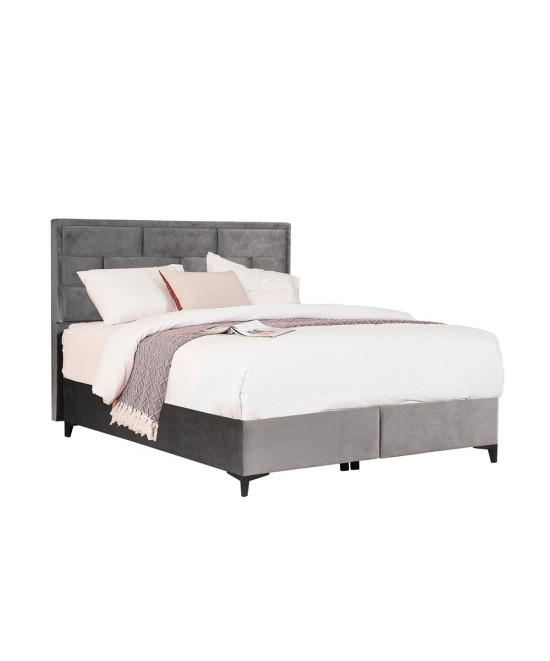 BRICK ΚΡΕΒΑΤΙ ΜΕ ΑΠΟΘΗΚ. ΧΩΡΟ (ΓΙΑ ΣΤΡΩΜΑ 160x200cm) ΓΚΡΙ 07-450 215x165x121