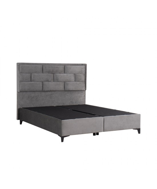 BRICK ΚΡΕΒΑΤΙ ΜΕ ΑΠΟΘΗΚ. ΧΩΡΟ (ΓΙΑ ΣΤΡΩΜΑ 160x200cm) ΓΚΡΙ 07-450 215x165x121