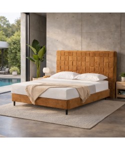 BALZAK ΚΡΕΒΑΤΙ (ΓΙΑ ΣΤΡΩΜΑ 160x200cm) CAMEL 222x186x130