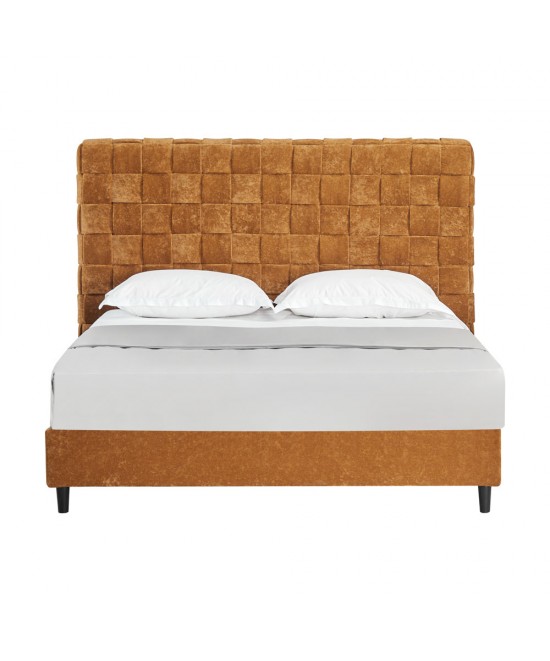 BALZAK ΚΡΕΒΑΤΙ (ΓΙΑ ΣΤΡΩΜΑ 160x200cm) CAMEL 222x186x130