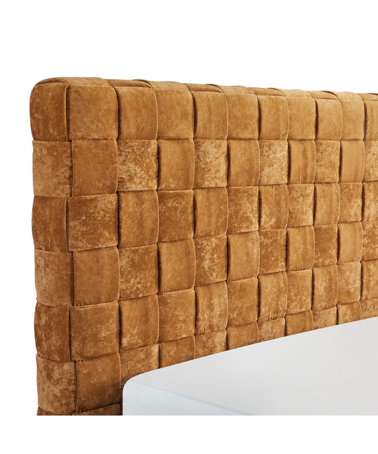 BALZAK ΚΡΕΒΑΤΙ (ΓΙΑ ΣΤΡΩΜΑ 160x200cm) CAMEL 222x186x130