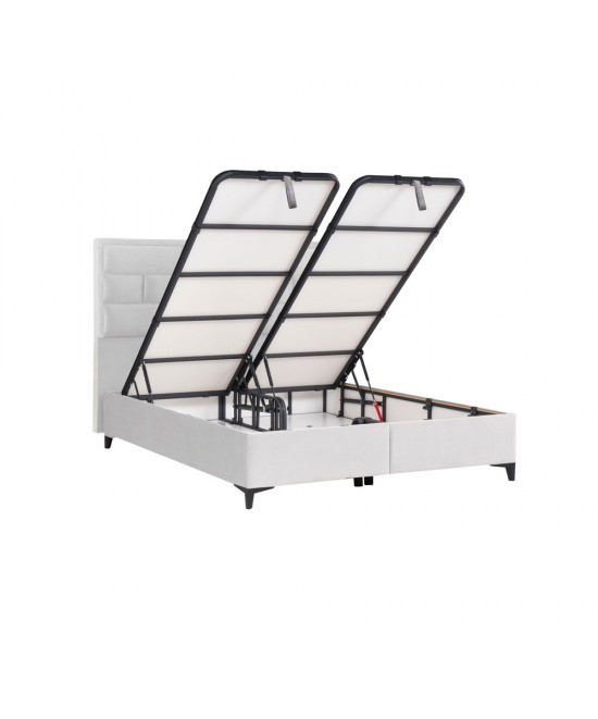 BRICK ΚΡΕΒΑΤΙ ΜΕ ΑΠΟΘΗΚ. ΧΩΡΟ (ΓΙΑ ΣΤΡΩΜΑ 160x200cm) OFF WHITE 16-450 215x165x121