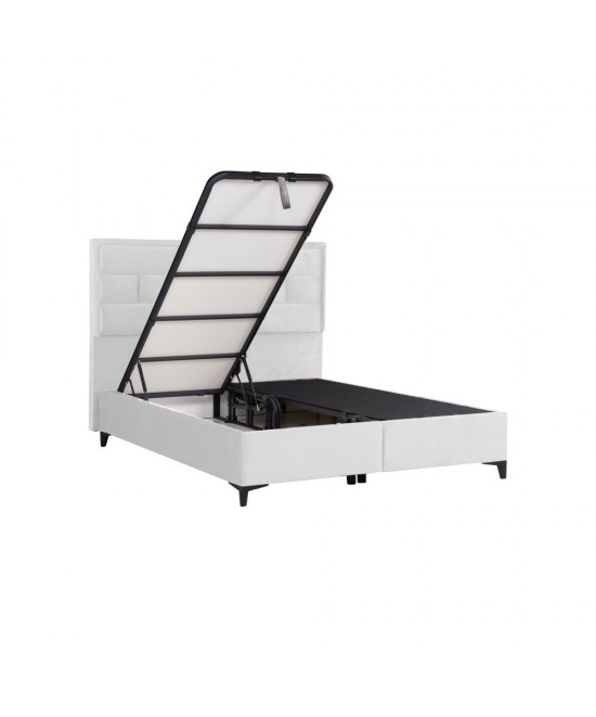 BRICK ΚΡΕΒΑΤΙ ΜΕ ΑΠΟΘΗΚ. ΧΩΡΟ (ΓΙΑ ΣΤΡΩΜΑ 160x200cm) OFF WHITE 16-450 215x165x121