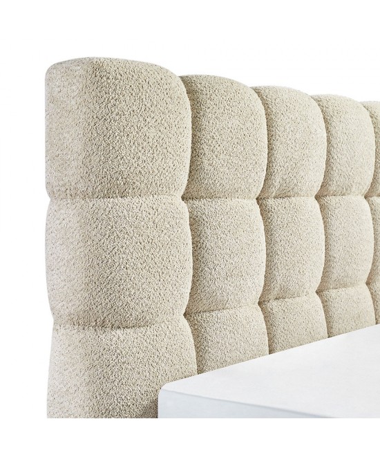 PUFFY ΚΡΕΒΑΤΙ (ΓΙΑ ΣΤΡΩΜΑ 160x200cm) BEIGE 228x188x120
