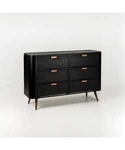 COLOMBO ΣΥΡΤΑΡΙΕΡΑ ΜΑΥΡΟ ΧΡΥΣΟ 118x39x77cm