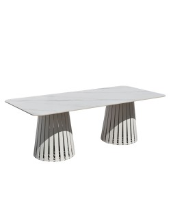 EURORA ΤΡΑΠΕΖΙ ΛΕΥΚΟ ΜΕ ΟΨΗ ΜΑΡΜΑΡΟΥ ΛΕΥΚΟ 220x100x75cm