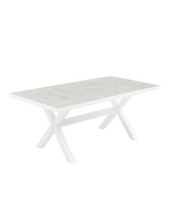 STABLE ΤΡΑΠΕΖΙ TERRAZZO ΛΕΥΚΟ 180x90.5x75cm