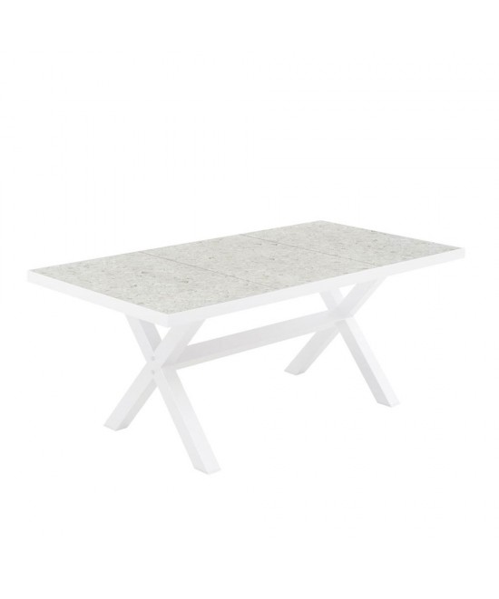 STABLE ΤΡΑΠΕΖΙ TERRAZZO ΛΕΥΚΟ 180x90.5x75cm