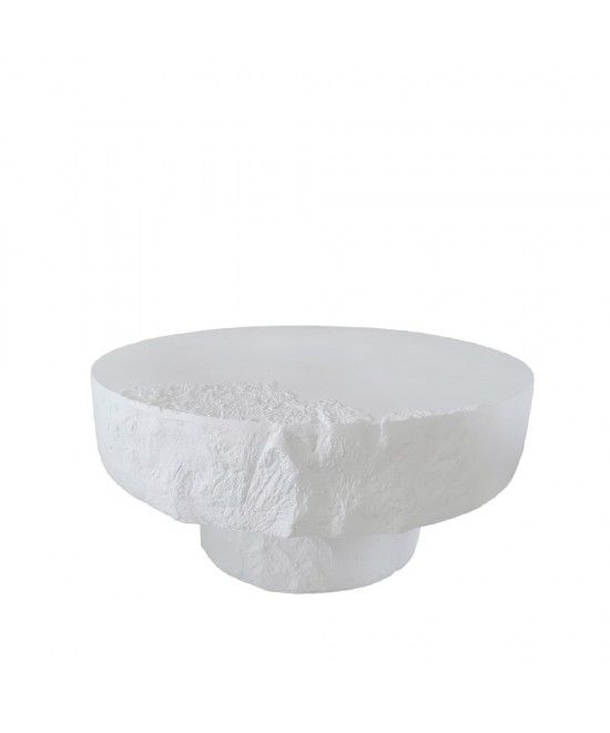 SORRENTO SIDE TABLE ΛΕΥΚΟ ΜΕ ΟΨΗ ΜΑΡΜΑΡΟΥ 91.5x91.5x45cm