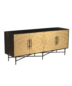 RITZ ΜΠΟΥΦΕΣ 4ΠΟΡΤΕΣ ΜΑΥΡΟ ΧΡΥΣΟ ΜΑΤ 180x45x76