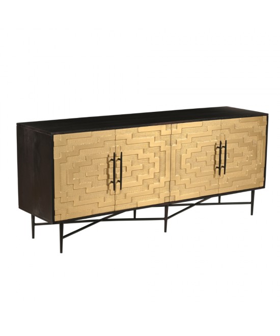 RITZ ΜΠΟΥΦΕΣ 4ΠΟΡΤΕΣ ΜΑΥΡΟ ΧΡΥΣΟ ΜΑΤ 180x45x76 RITZ ΜΠΟΥΦΕΣ 4ΠΟΡΤΕΣ ΜΑΥΡΟ ΧΡΥΣΟ ΜΑΤ 180x45x76
