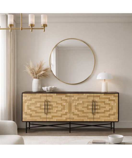 RITZ ΜΠΟΥΦΕΣ 4ΠΟΡΤΕΣ ΜΑΥΡΟ ΧΡΥΣΟ ΜΑΤ 180x45x76 RITZ ΜΠΟΥΦΕΣ 4ΠΟΡΤΕΣ ΜΑΥΡΟ ΧΡΥΣΟ ΜΑΤ 180x45x76