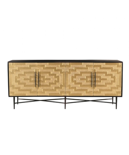 RITZ ΜΠΟΥΦΕΣ 4ΠΟΡΤΕΣ ΜΑΥΡΟ ΧΡΥΣΟ ΜΑΤ 180x45x76 RITZ ΜΠΟΥΦΕΣ 4ΠΟΡΤΕΣ ΜΑΥΡΟ ΧΡΥΣΟ ΜΑΤ 180x45x76