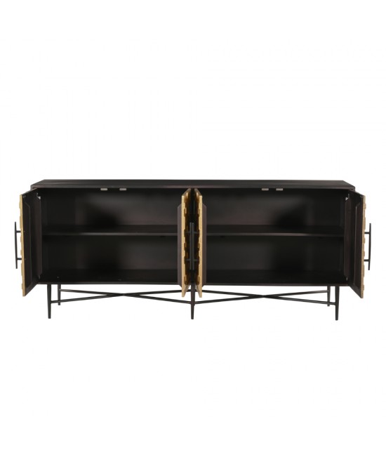 RITZ ΜΠΟΥΦΕΣ 4ΠΟΡΤΕΣ ΜΑΥΡΟ ΧΡΥΣΟ ΜΑΤ 180x45x76 RITZ ΜΠΟΥΦΕΣ 4ΠΟΡΤΕΣ ΜΑΥΡΟ ΧΡΥΣΟ ΜΑΤ 180x45x76