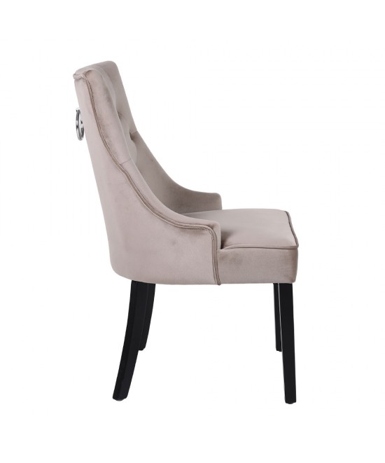 VERONA ΚΑΡΕΚΛΑ ΜΕ ΜΕΤΑΛΛΙΚΟ ΚΡΙΚΟ BEIGE ΜΑΥΡΟ 57x47x98cm