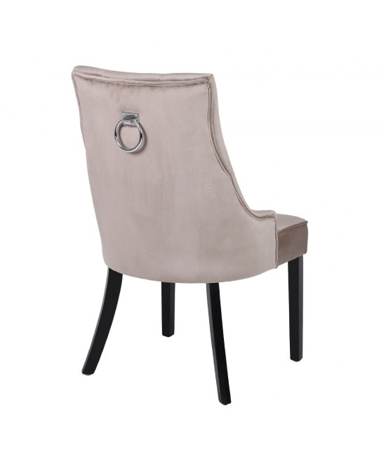 VERONA ΚΑΡΕΚΛΑ ΜΕ ΜΕΤΑΛΛΙΚΟ ΚΡΙΚΟ BEIGE ΜΑΥΡΟ 57x47x98cm