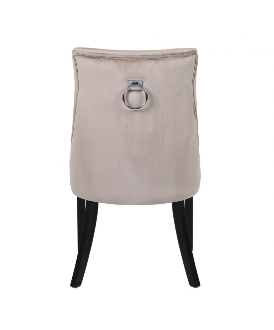 VERONA ΚΑΡΕΚΛΑ ΜΕ ΜΕΤΑΛΛΙΚΟ ΚΡΙΚΟ BEIGE ΜΑΥΡΟ 57x47x98cm