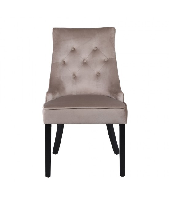 VERONA ΚΑΡΕΚΛΑ ΜΕ ΜΕΤΑΛΛΙΚΟ ΚΡΙΚΟ BEIGE ΜΑΥΡΟ 57x47x98cm