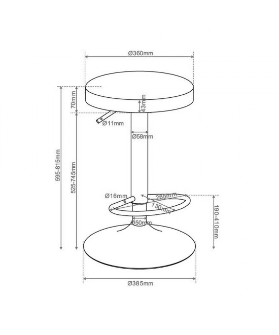 LOLLI ΣΚΑΜΠΟ BAR ΜΕΝΤΑ 38.5x38.5x60cm