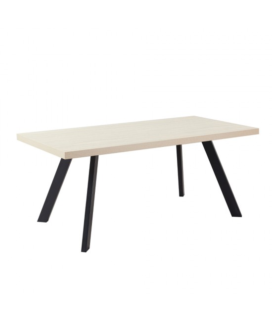 LITHOS ΤΡΑΠΕΖΙ BEIGE ΜΑΥΡΟ 180x90x76cm