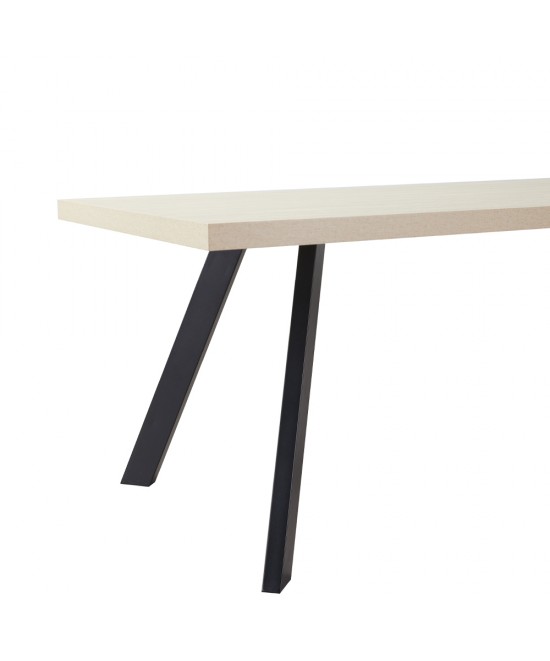 LITHOS ΤΡΑΠΕΖΙ BEIGE ΜΑΥΡΟ 180x90x76cm