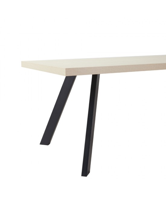 LITHOS ΤΡΑΠΕΖΙ BEIGE ΜΑΥΡΟ 160x80x76cm