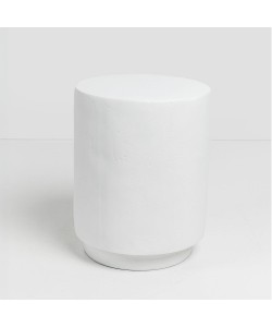 LITHOS ROUND SIDE TABLE ΛΕΥΚΟ 35.5x35.5x45cm