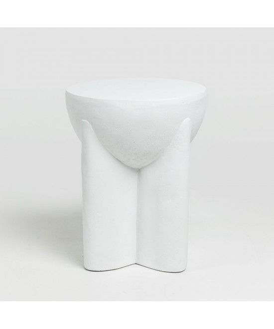 LITHOS HANDLE SIDE TABLE ΛΕΥΚΟ 36.5x36.5x46.5cm