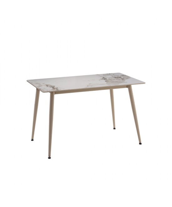 PRIMO ΤΡΑΠΕΖΙ ΛΕΥΚΟ ΜΕ ΟΨΗ ΜΑΡΜΑΡΟΥ 120x70x74cm