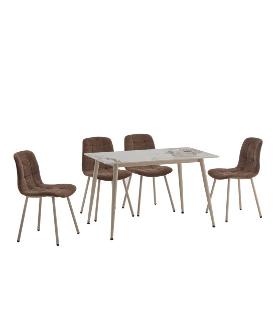 PRIMO ΤΡΑΠΕΖΙ ΛΕΥΚΟ ΜΕ ΟΨΗ ΜΑΡΜΑΡΟΥ 120x70x74cm