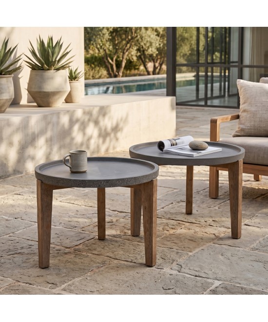 ORRIN COFFEE TABLE ΚΑΦΕ ΦΥΣΙΚΟ 73x73x48cm