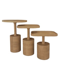TETRIS COFFEE TABLE SET 3ΤΕΜ ΦΥΣΙΚΟ 45x45x60cm