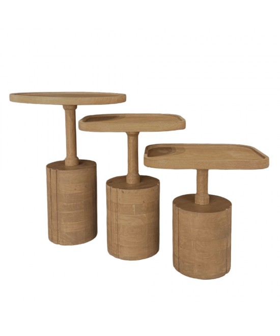 TETRIS COFFEE TABLE SET 3ΤΕΜ ΦΥΣΙΚΟ 45x45x60cm TETRIS COFFEE TABLE SET 3ΤΕΜ ΦΥΣΙΚΟ 45x45x60cm