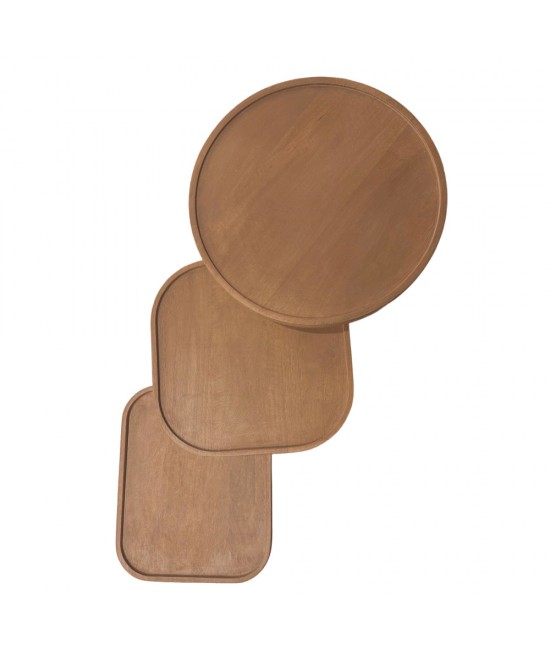 TETRIS COFFEE TABLE SET 3ΤΕΜ ΦΥΣΙΚΟ 45x45x60cm TETRIS COFFEE TABLE SET 3ΤΕΜ ΦΥΣΙΚΟ 45x45x60cm