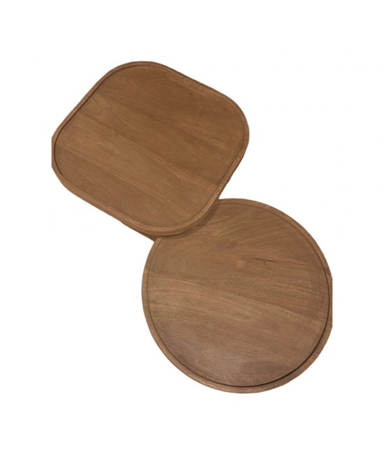 CUBIST SIDE TABLE SET 2ΤΕΜ ΦΥΣΙΚΟ 40x40x50cm CUBIST SIDE TABLE SET 2ΤΕΜ ΦΥΣΙΚΟ 40x40x50cm