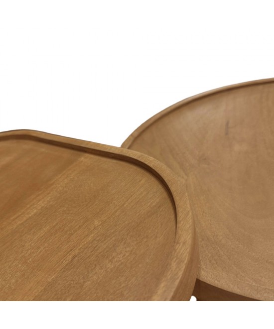 CUBIST SIDE TABLE SET 2ΤΕΜ ΦΥΣΙΚΟ 40x40x50cm CUBIST SIDE TABLE SET 2ΤΕΜ ΦΥΣΙΚΟ 40x40x50cm