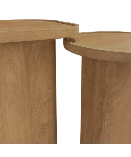 CUBIST SIDE TABLE SET 2ΤΕΜ ΦΥΣΙΚΟ 40x40x50cm CUBIST SIDE TABLE SET 2ΤΕΜ ΦΥΣΙΚΟ 40x40x50cm