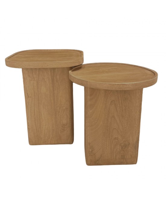 CUBIST SIDE TABLE SET 2ΤΕΜ ΦΥΣΙΚΟ 40x40x50cm CUBIST SIDE TABLE SET 2ΤΕΜ ΦΥΣΙΚΟ 40x40x50cm