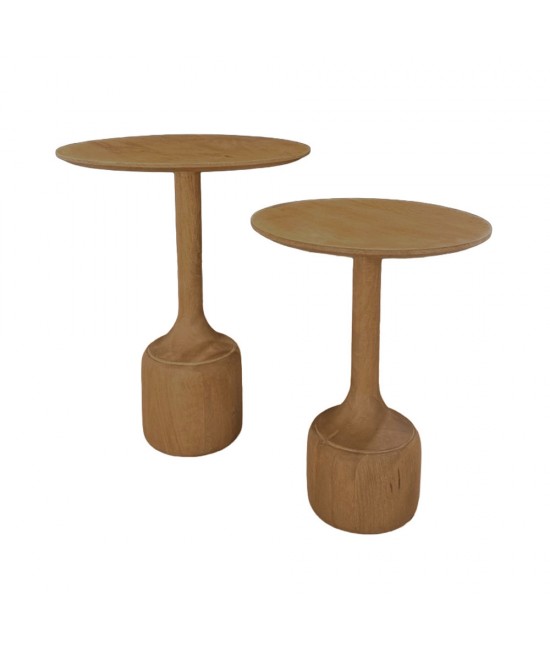 WABI SIDE TABLE SET 2ΤΕΜ ΦΥΣΙΚΟ 50x50x60cm