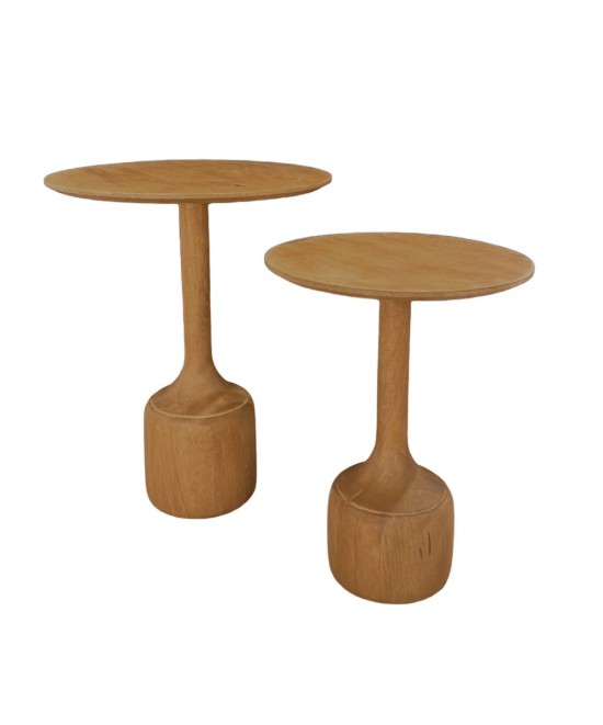 WABI SIDE TABLE SET 2ΤΕΜ ΦΥΣΙΚΟ 50x50x60cm