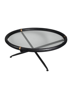 COLOMBO COFFEE TABLE ΜΑΥΡΟ ΧΡΥΣΟ 100x100x40cm