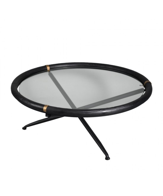 COLOMBO COFFEE TABLE ΜΑΥΡΟ ΧΡΥΣΟ 100x100x40cm