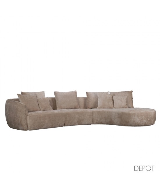 CURVO ΚΑΝΑΠΕΣ ΓΩΝΙΑ ΔΕΞΙΑ BEIGE CREMONA 14 412x162x92cm