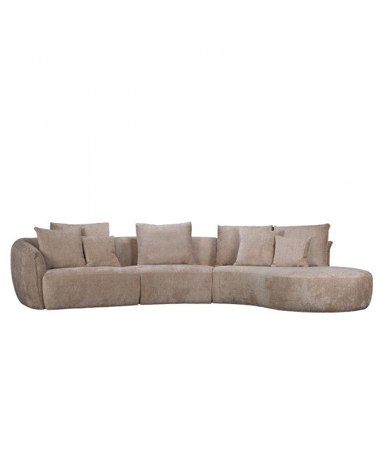CURVO ΚΑΝΑΠΕΣ ΓΩΝΙΑ ΔΕΞΙΑ BEIGE CREMONA 14 412x162x92cm
